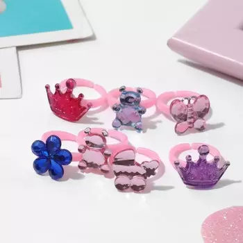 Кольцо детское Выбражулька «Витраж», форма МИКС, разноцветное, безразмерное