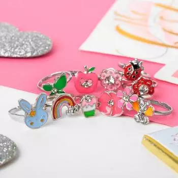 Кольцо детское Выбражулька «Животный мир», форма МИКС, цвет МИКС, безразмерное