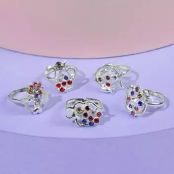 Кольцо детское "Выбражулька" зодиаки, форма МИКС, цветное, безразмерное