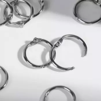 Кольцо для карниза, разъёмное, d=16/20 мм, 10 шт., цвет серебряный