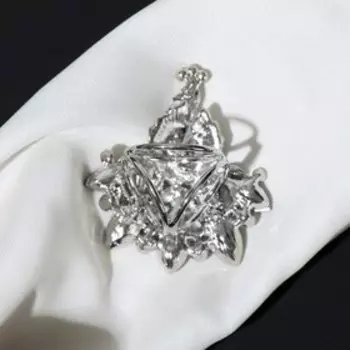 Кольцо для платка «Павлин», бело-синее в серебре