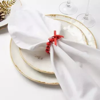 Кольцо для салфеток "Бантик", цвет красный, d 5 см, дерево