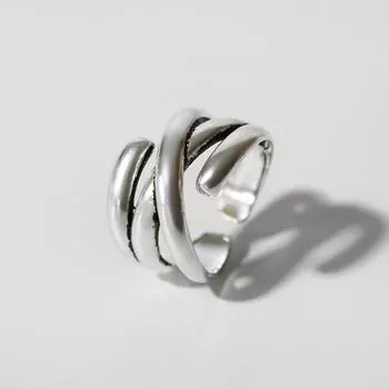 Кольцо «Драгоценность» хаотичность, цвет чернёное серебро, безразмерное