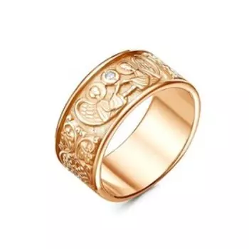 Кольцо "Два ангела", розовое золочение, 17,5 размер