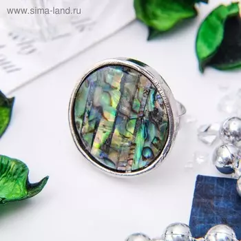 Кольцо из эпоксидной смолы «Галиотис», круг, безразмерное