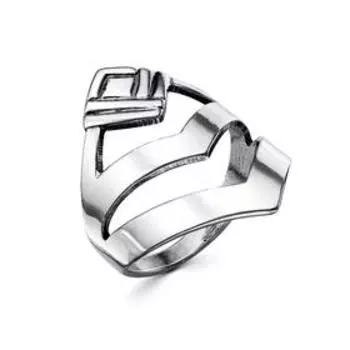 Кольцо "Геометрия", посеребрение, 19,5 размер