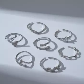 Кольца «Грация и Гибкость», 6 шт., рисунок МИКС, цвет серебро