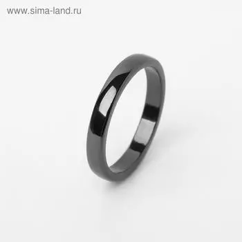 Кольцо керамическое «Гематит», 3 мм, чёрное, 17 размер