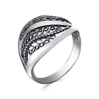 Кольцо "Классика", посеребрение с оксидированием, 19 размер