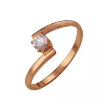 Кольцо "Крошка", позолота, цвет белый, 17 размер