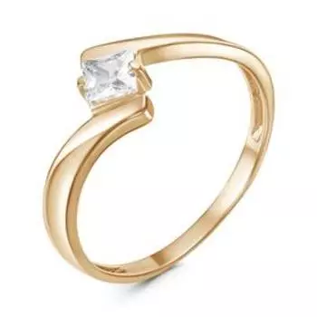 Кольцо "Кубик", позолота, цвет белый, 17,5 размер