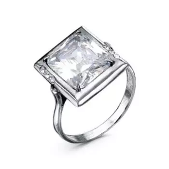 Кольцо "Квадрат" дива, посеребрение с оксидированием, 18 размер