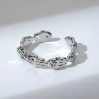 Кольцо "Ладонь", цвет серебро, безразмерное