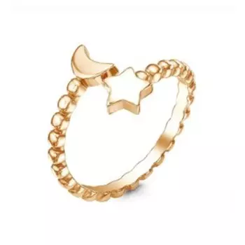 Кольцо "Лунный свет", розовое золочение, безразмерное