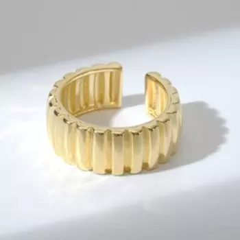 Кольцо "Массив" рельеф, цвет золото, безразмерное