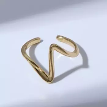 Кольцо "Медь" кривая, цвет золото, безразмерное