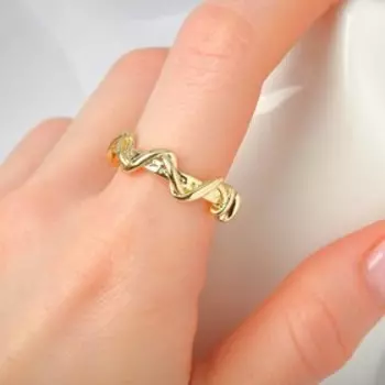 Кольцо "Медь" закругление, цвет золото, безразмерное