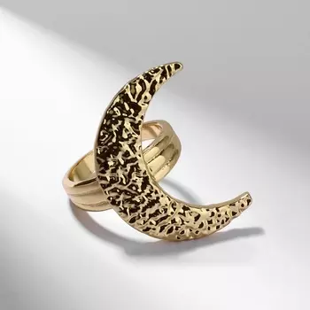 Кольцо «Месяц», цвет золото, 18 размер