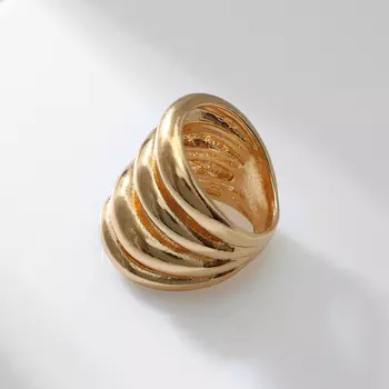 Кольцо металл «Тренд» 4 волны, цвет золото, размер 17