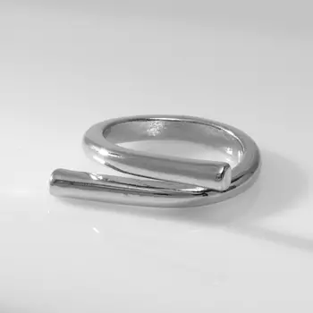 Кольцо металл «Тренд» загиб, цвет серебро, размер 16