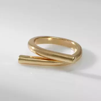 Кольцо металл «Тренд» загиб, цвет золото, размер 17