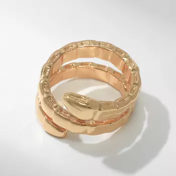 Кольцо металл «Змея» тренд, цвет золото, размер 17