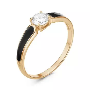 Кольцо минимал "Классика" капли, розовое золочение, цвет чёрный, 17 размер