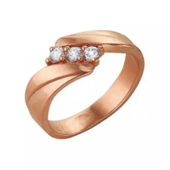 Кольцо "Молния" дуо, позолота, 19 размер