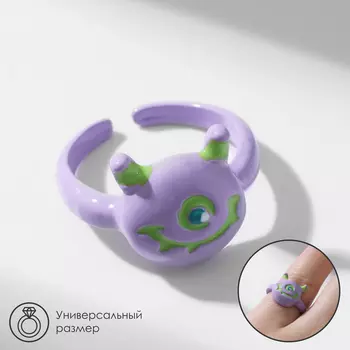 Кольцо «Монстрик» круглый, цвет зелёно-фиолетовый, безразмерное