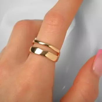 Кольцо «Мятые линии», цвет золото, безразмерное