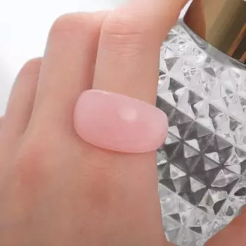 Кольцо «Объём» полупрозрачное, цвет розовый, 17 размер