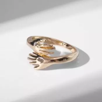 Кольцо «Объятие», цвет золото, безразмерное