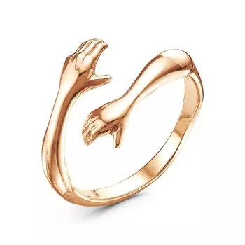 Кольцо «Объятия», позолота, безразмерное