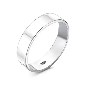 Кольцо "Обручальное" прямое, посеребрение с оксидированием, 17,5 размер