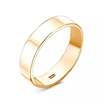 Кольцо "Обручальное" прямое, розовое золочение, 17 размер