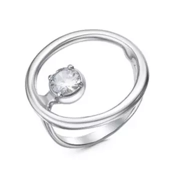 Кольцо "Окружность", посеребрение с оксидированием, 17 размер