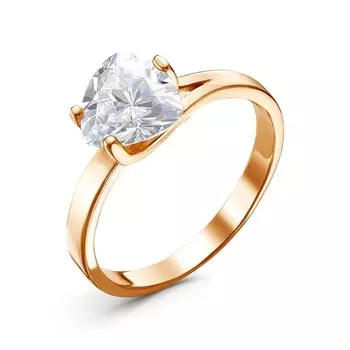 Кольцо «Пламя», розовое золочение, цвет белый, 18 размер