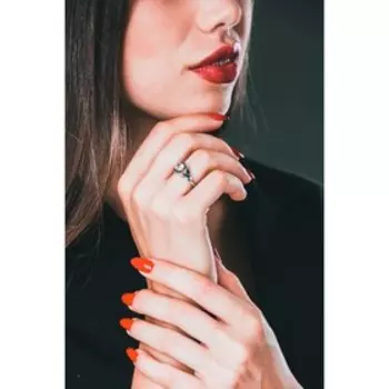 Кольцо посеребрение с оксидированием "Силена", 17 размер