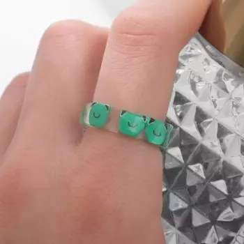 Кольцо «Прозрачное» лягушки, цвет зелёный, 17 размер