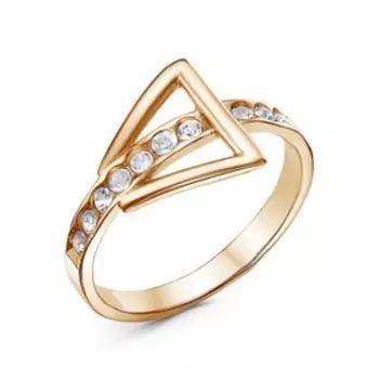 Кольцо "Пряжка", розовое золочение, 18 размер