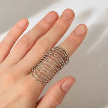 Кольцо «Пружинка», цвет серебро