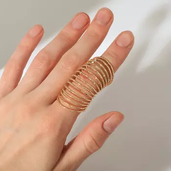 Кольцо «Пружинка», цвет золото