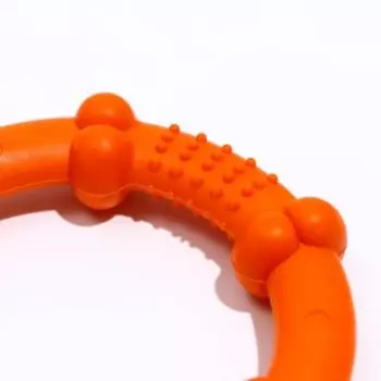 Кольцо рельефное из термопластичной резины, не тонет, 9,5 см, оранжевое