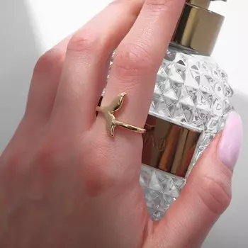 Кольцо «Русалка» хвост, цвет золото, безразмерное