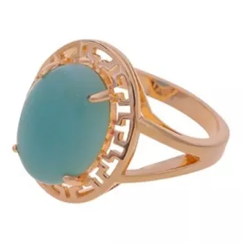 Кольцо с амазонитом "Греческое", позолота с родированием, размер 19