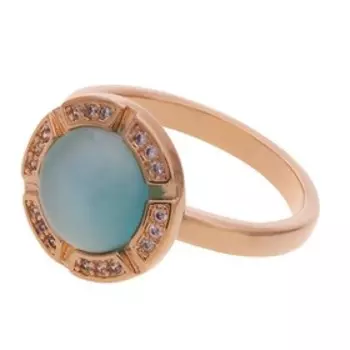 Кольцо с голубым кошачьим глазом "Луна" размер 16