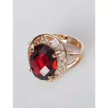 Кольцо с гранатом "Греческое", позолота с родированием , размер 16