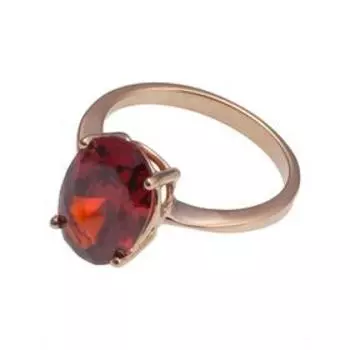 Кольцо с гранатом "Овал", позолота с родированием, размер 20