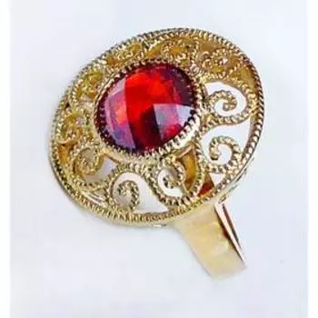 Кольцо с гранатом "Восточное солнце", позолота с родированием, размер 18