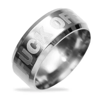 Кольцо с гравировкой «Fuck off», металл, d = 1,8 см
